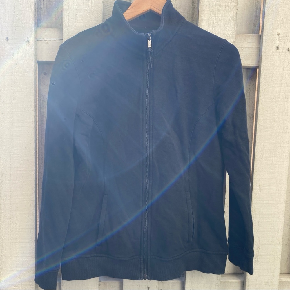 CRZ YOGA Women's Black Cotton Slim Fit Jacket